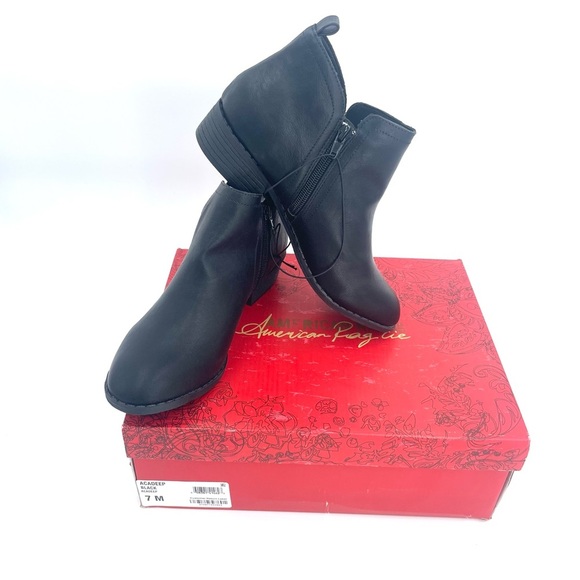 American Rag Womens Cadee Almond Toe Ankle Black PU Leather Boots Size 7M - Picture 13 of 14